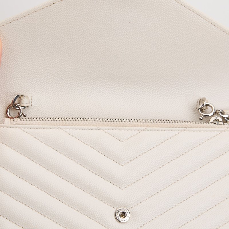 二手 YSL woc 小款信封包/白色銀扣-20