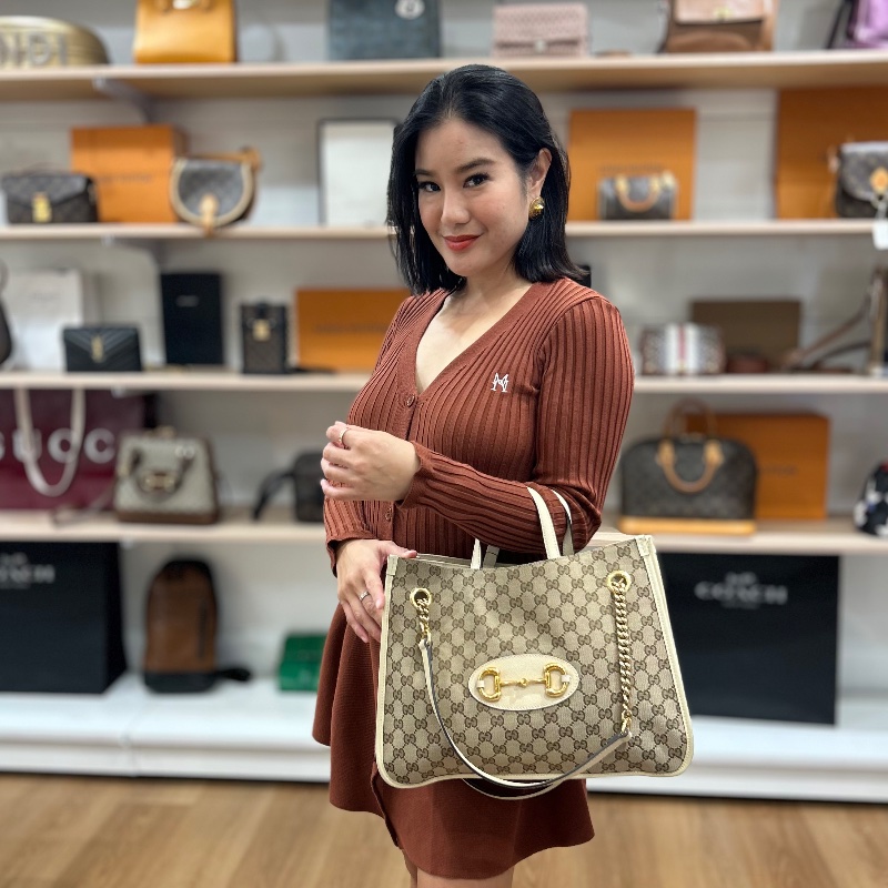 Gucci 馬銜 1955手提肩背托特包-5