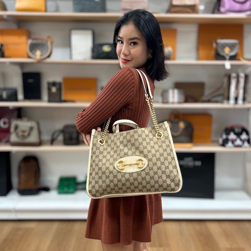 Gucci 馬銜 1955手提肩背托特包-6