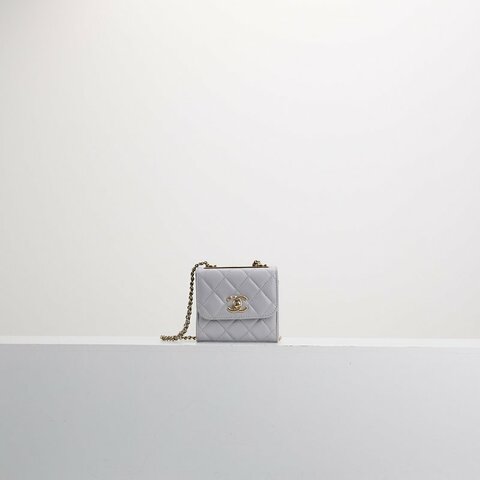 二手 Chanel trendy cc mini灰色金釦