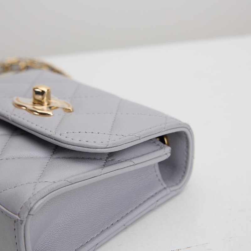 二手 Chanel trendy cc mini灰色金釦-3