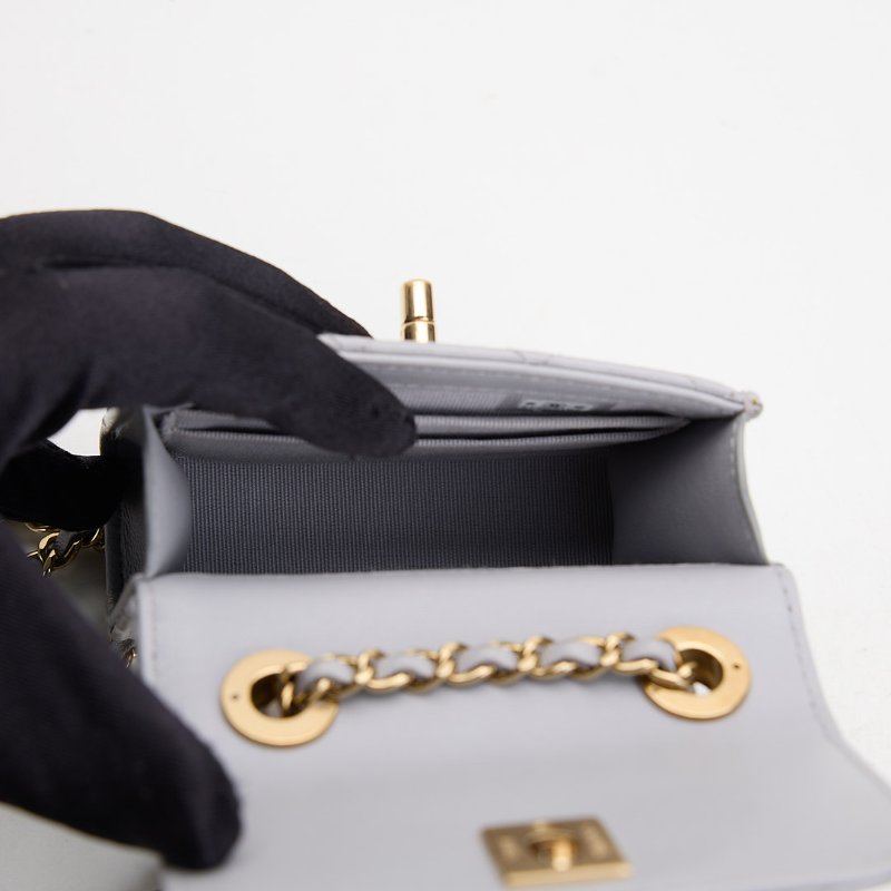 二手 Chanel trendy cc mini灰色金釦-19