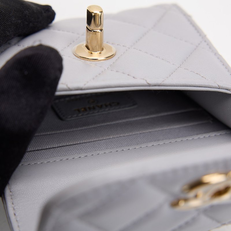 二手 Chanel trendy cc mini灰色金釦-21