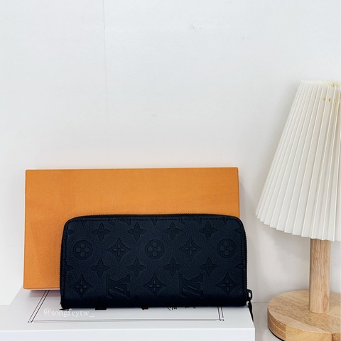 LV 男款 壓紋 拉鏈長夾