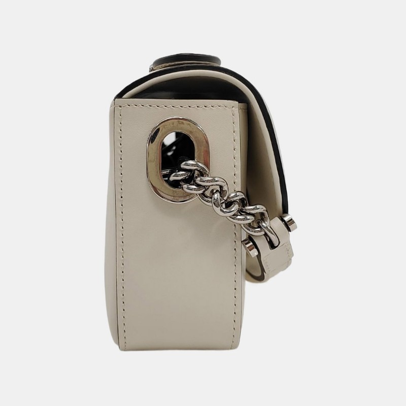 GUCCI Petite 迷你 白色牛皮斜挎包單肩包手提包 銀色五金 可拆卸肩帶 9.8新-3