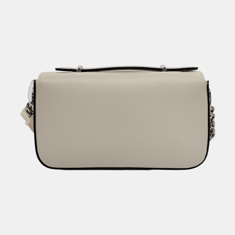 GUCCI Petite 迷你 白色牛皮斜挎包單肩包手提包 銀色五金 可拆卸肩帶 9.8新-4