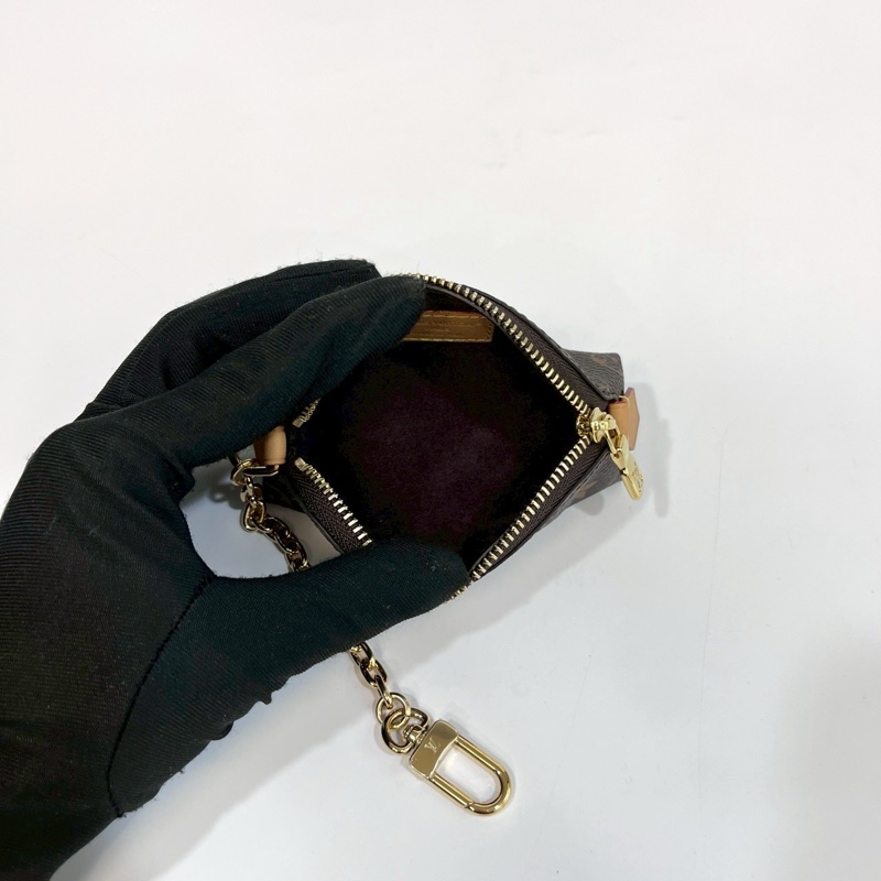 LV原花唇膏彩妝鏈條扣環收納包M25694-5