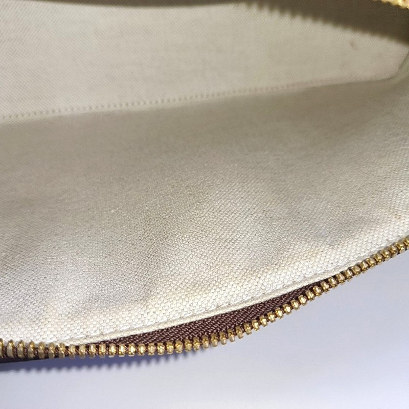 GUCCI Ophidia小號米色塗層帆布老花條紋織帶單肩包手提包斜挎包 金色五金 可拆卸肩帶-8