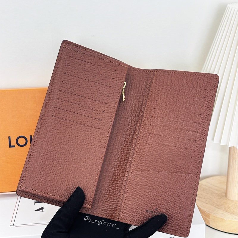 LV 經典老花 對開兩折長夾-3