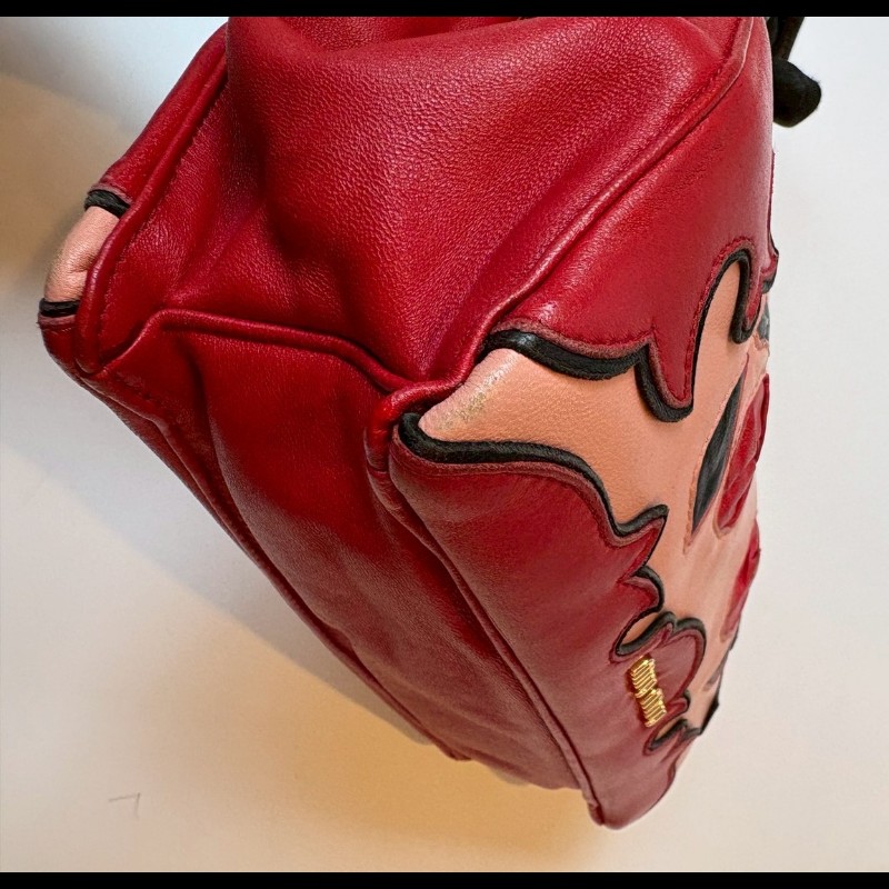 Miu Miu 粉/紅色皮革拼接手提包-6