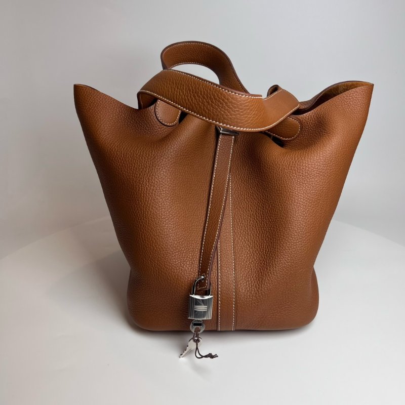 HERMES Z刻金棕PICOTIN GM 包-0