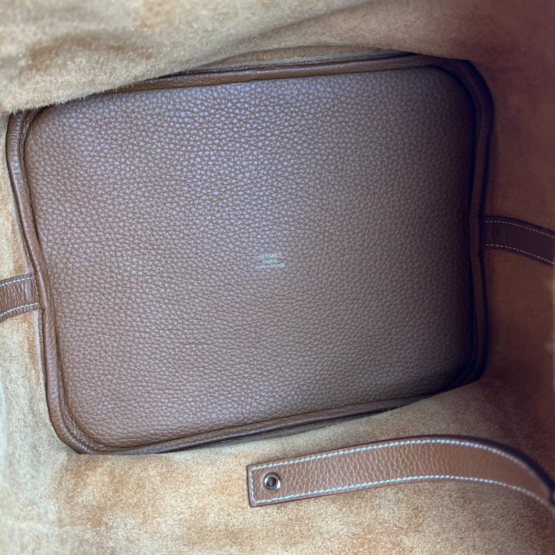 HERMES Z刻金棕PICOTIN GM 包-5