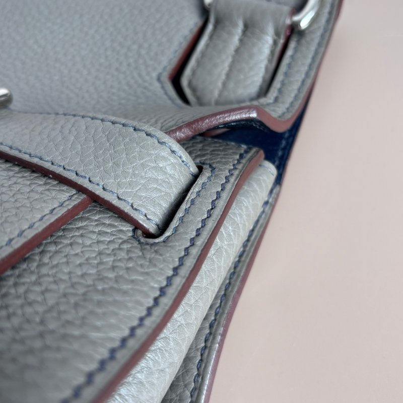 ::HERMES:: 愛馬仕 錫器灰內拚藍吉普賽34-13