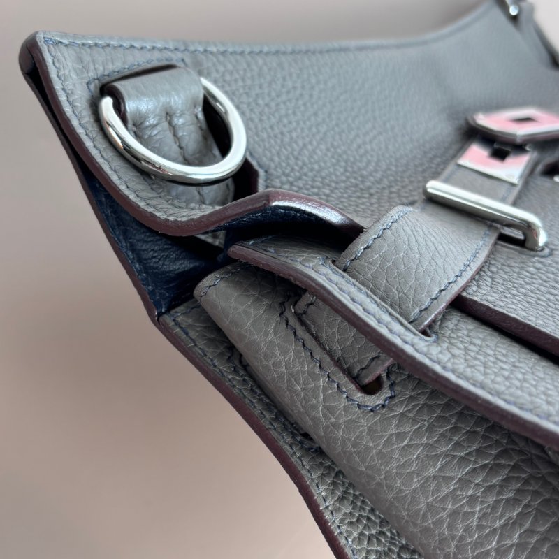 ::HERMES:: 愛馬仕 錫器灰內拚藍吉普賽34-14