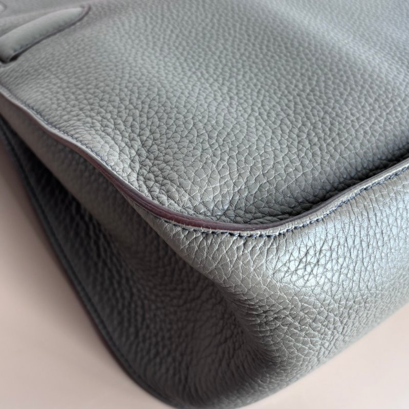 ::HERMES:: 愛馬仕 錫器灰內拚藍吉普賽34-16