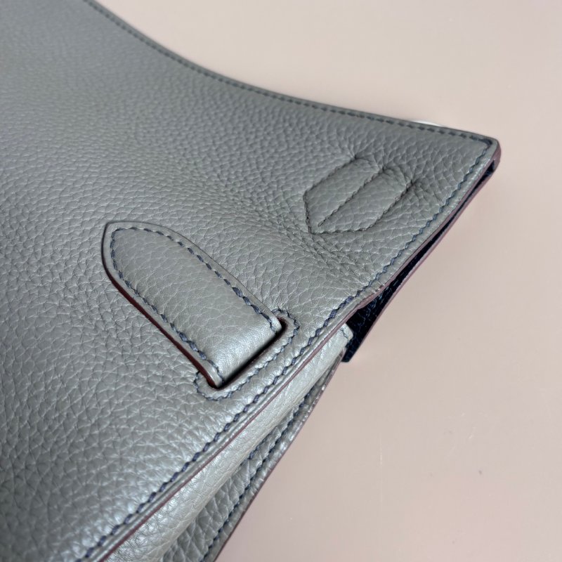 ::HERMES:: 愛馬仕 錫器灰內拚藍吉普賽34-18