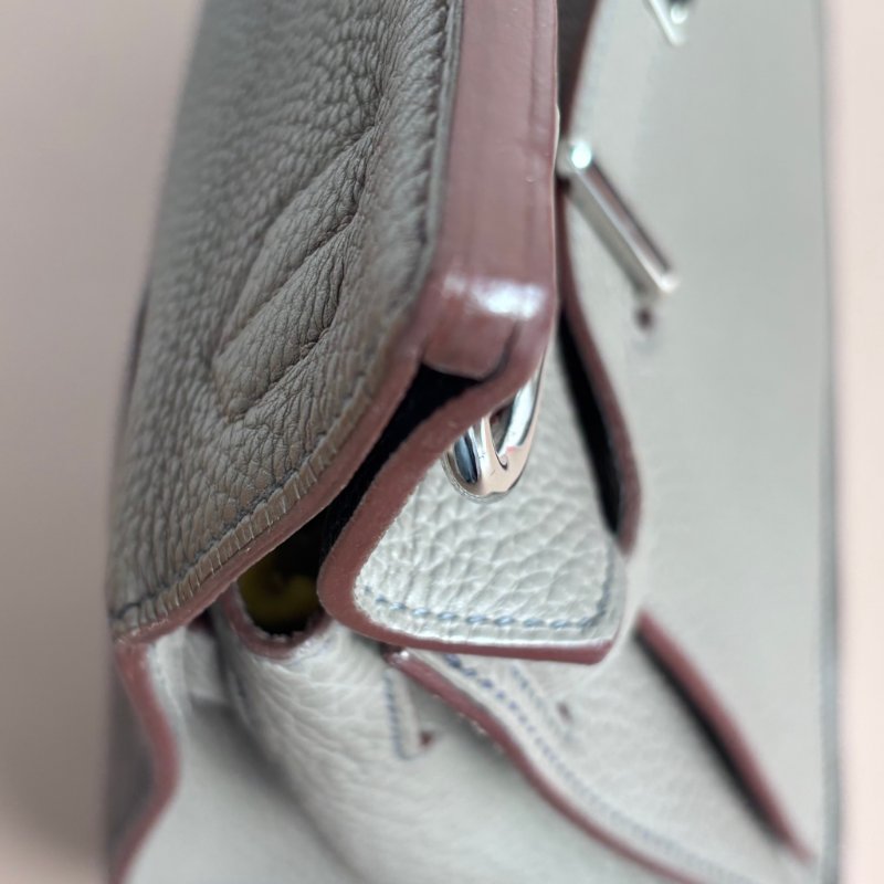 ::HERMES:: 愛馬仕 錫器灰內拚藍吉普賽34-20