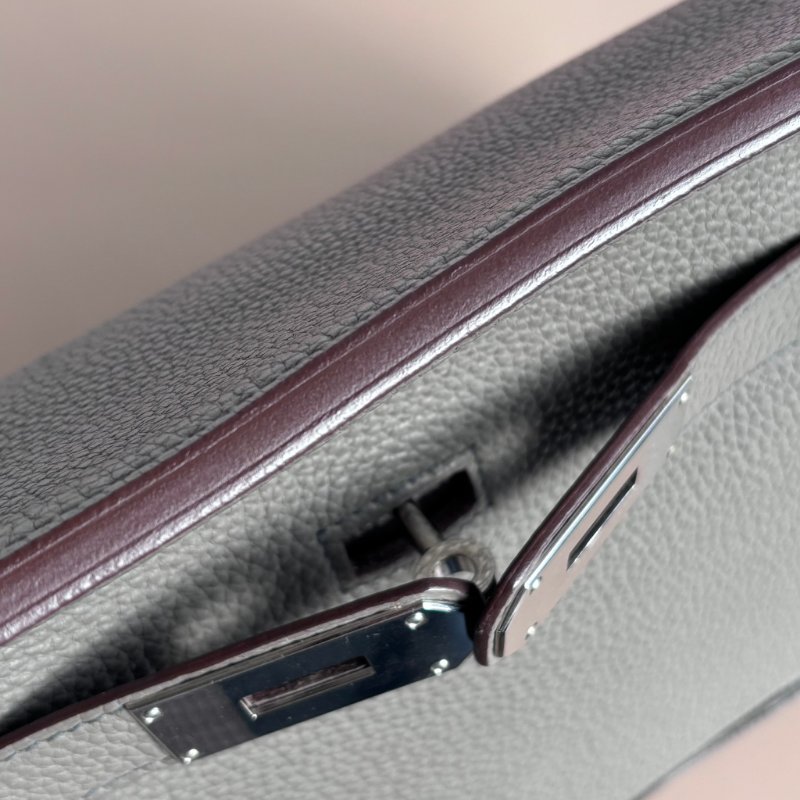 ::HERMES:: 愛馬仕 錫器灰內拚藍吉普賽34-21