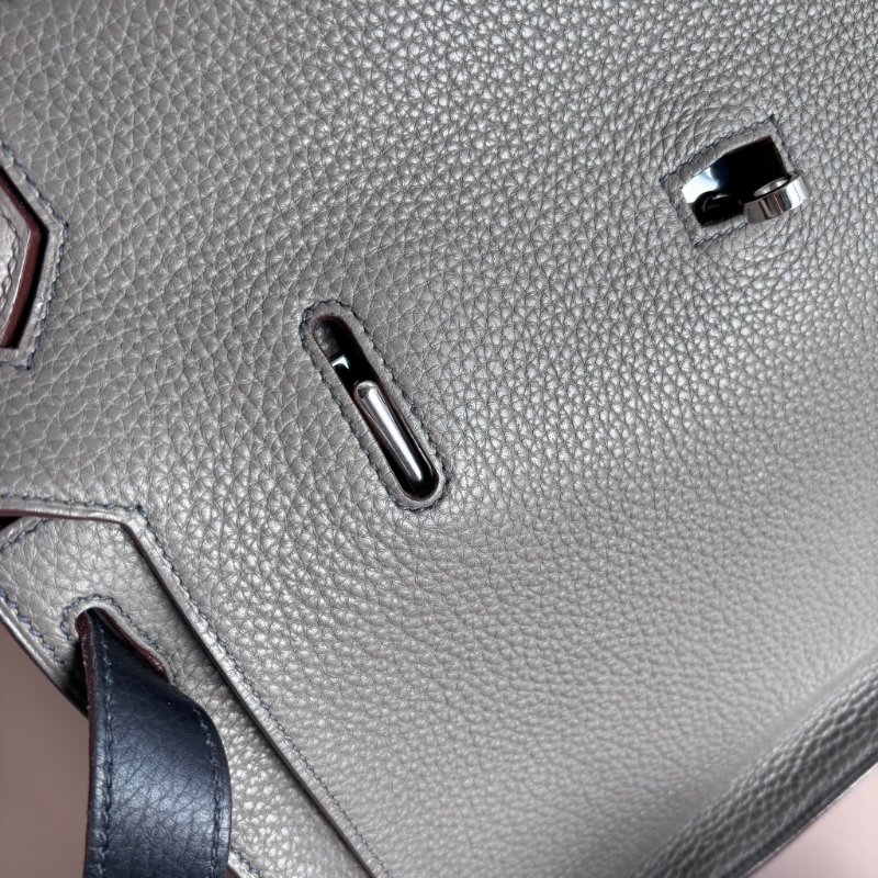 ::HERMES:: 愛馬仕 錫器灰內拚藍吉普賽34-24