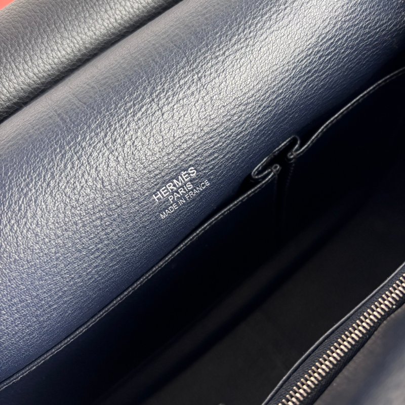 ::HERMES:: 愛馬仕 錫器灰內拚藍吉普賽34-25