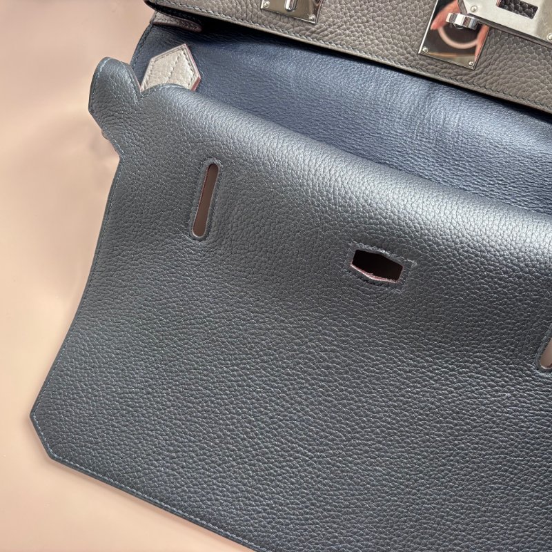 ::HERMES:: 愛馬仕 錫器灰內拚藍吉普賽34-30