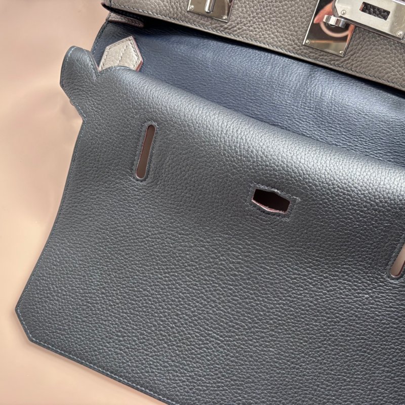 ::HERMES:: 愛馬仕 錫器灰內拚藍吉普賽34-31