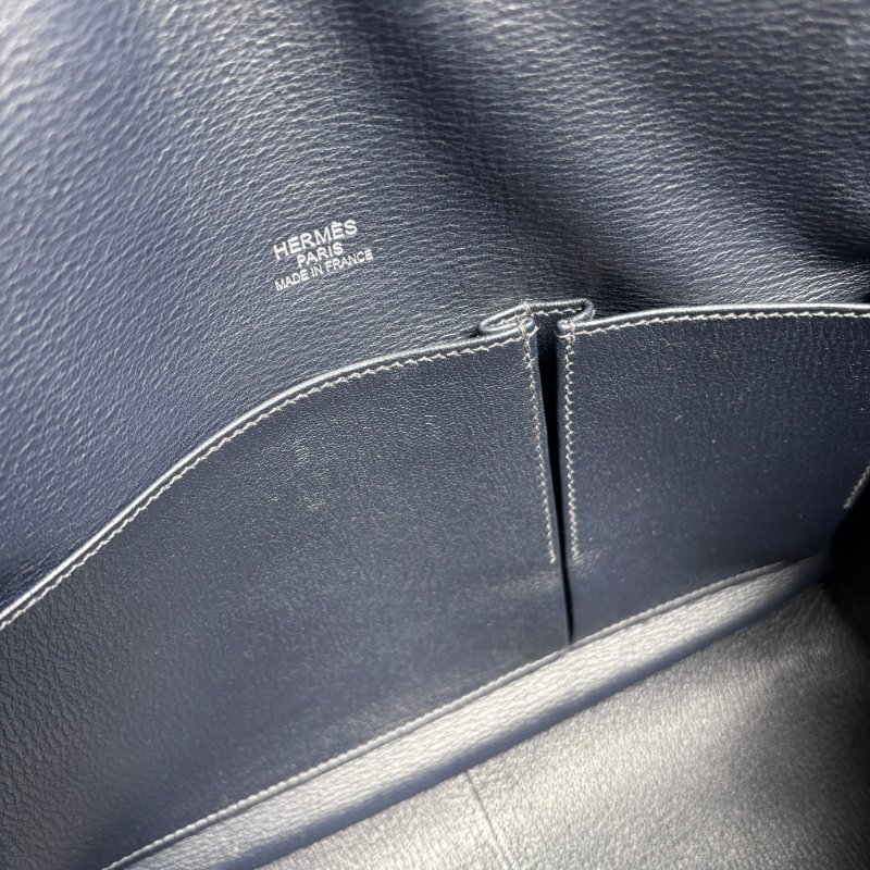 ::HERMES:: 愛馬仕 錫器灰內拚藍吉普賽34-33