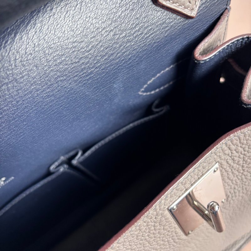 ::HERMES:: 愛馬仕 錫器灰內拚藍吉普賽34-36