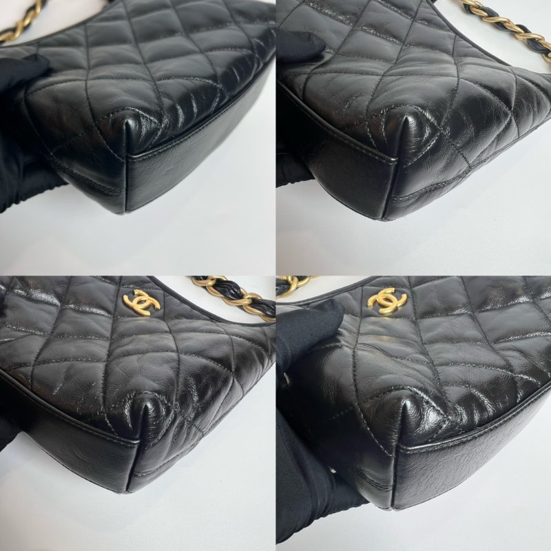 CHANEL HOBO鏈條肩背黑金AS4922/晶片款-10