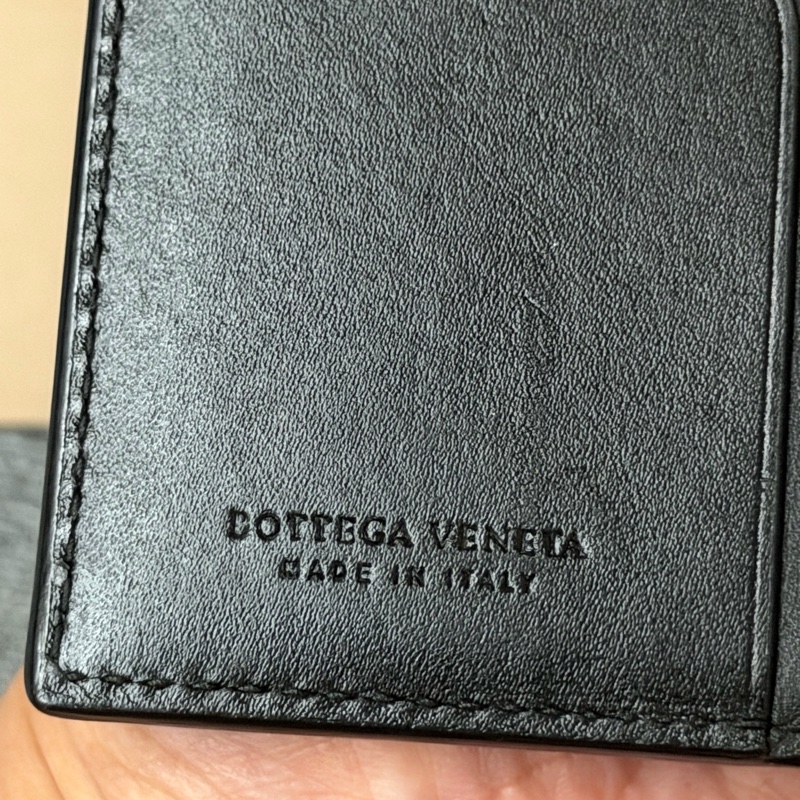 Bv 經典編織6卡對折卡片夾(黑)-6