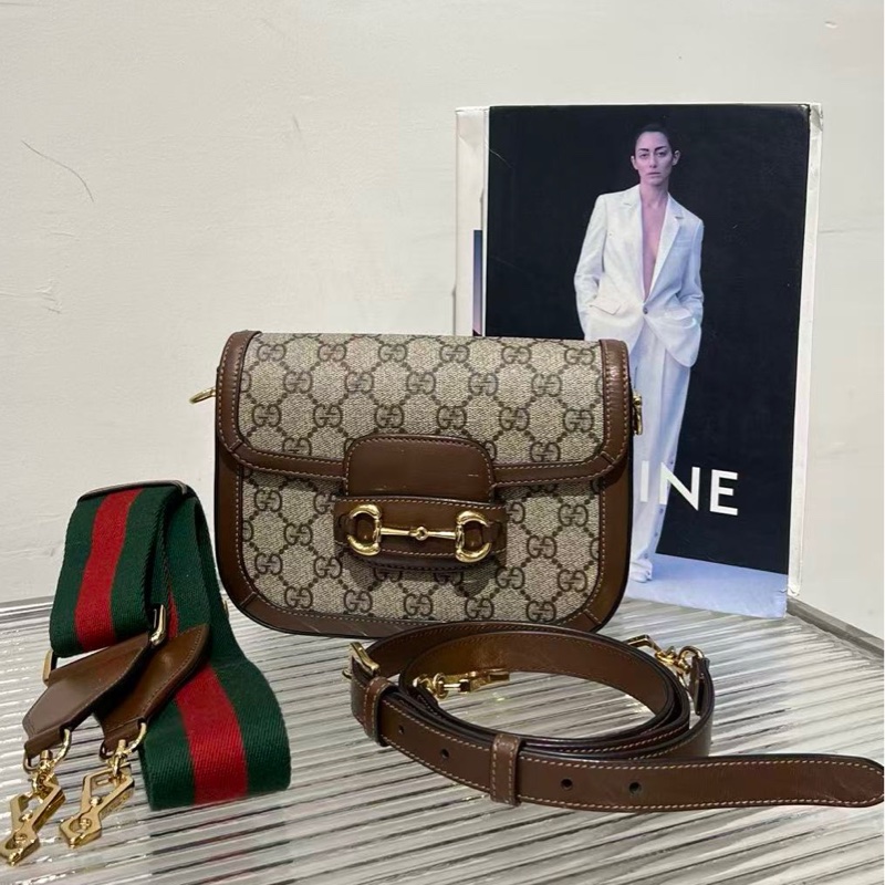 🔥新到:Gucci / 古馳Horsebit馬鞍包1955 肩斜背包,尺寸20*5*15-0
