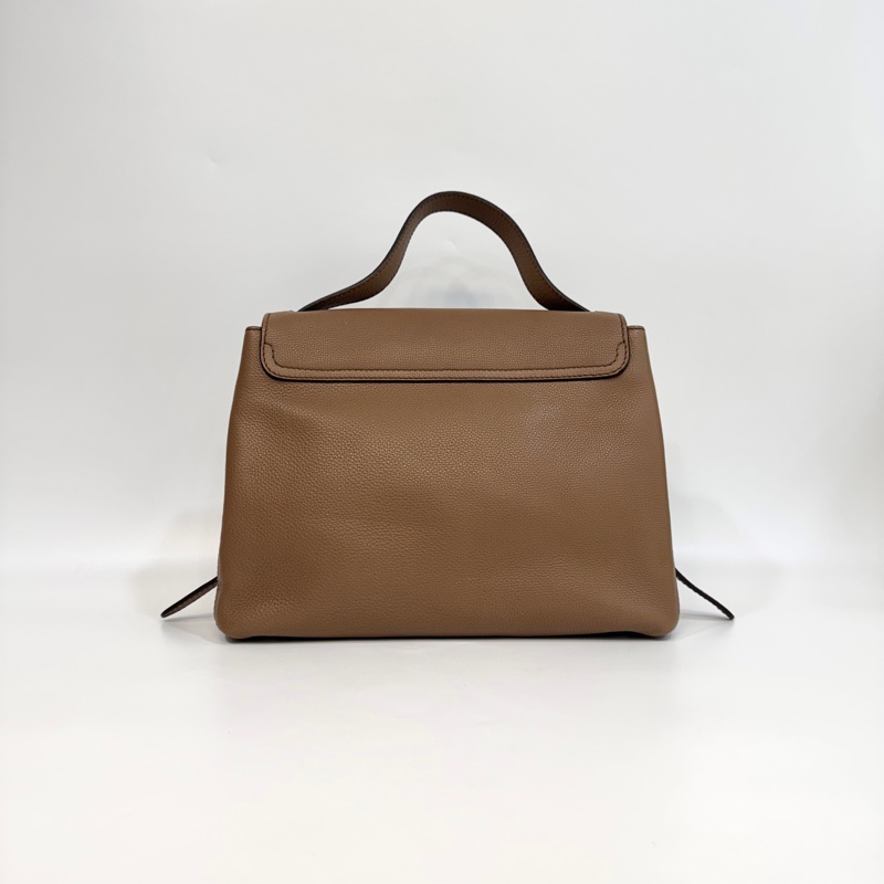 Burberry深沙色牛皮拼格紋手提斜背包40611731-3