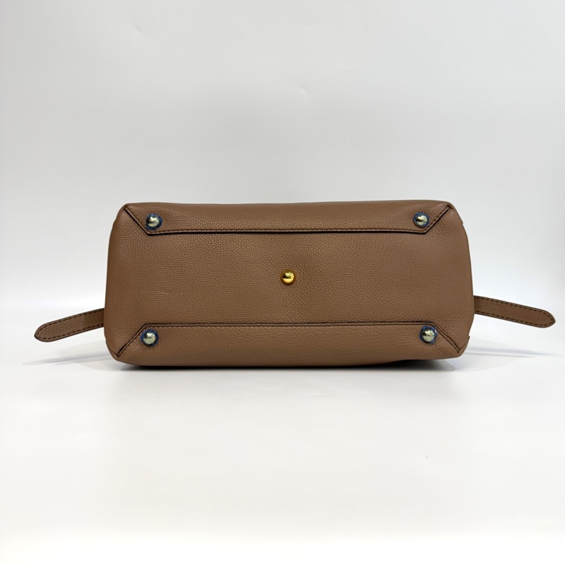 Burberry深沙色牛皮拼格紋手提斜背包40611731-4