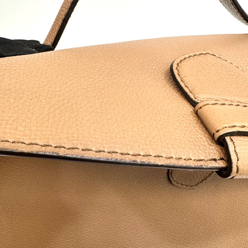 Burberry深沙色牛皮拼格紋手提斜背包40611731-9