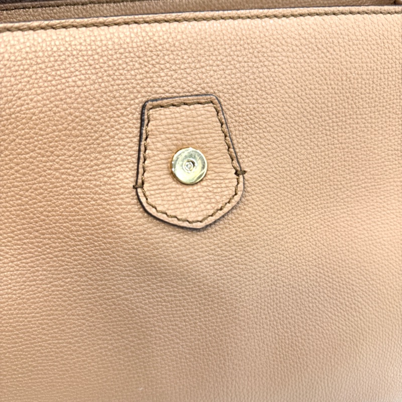 Burberry深沙色牛皮拼格紋手提斜背包40611731-11