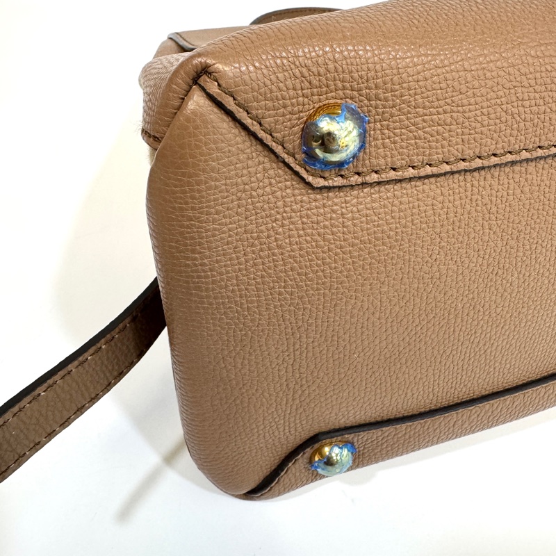 Burberry深沙色牛皮拼格紋手提斜背包40611731-12