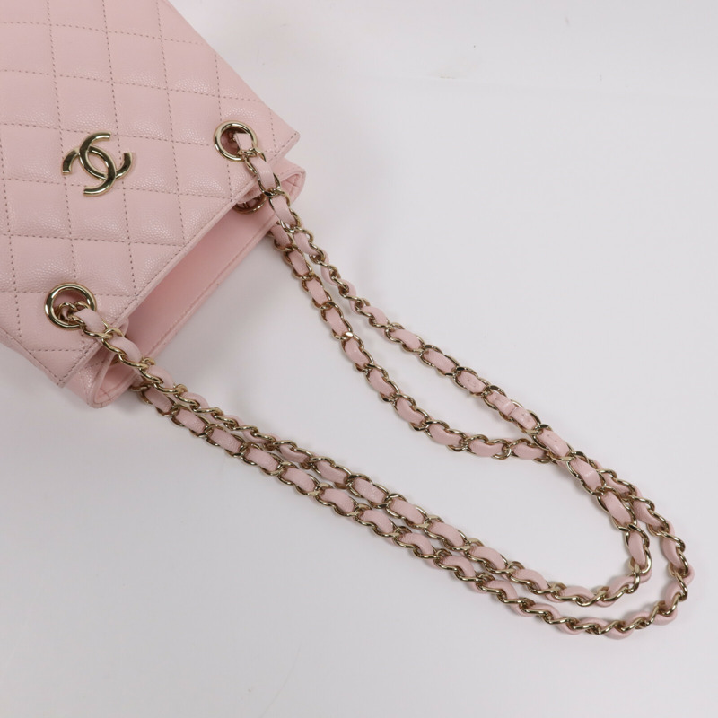 CHANEL 牛皮皮革Shoulder Bag金扣鏈帶肩背袋-10