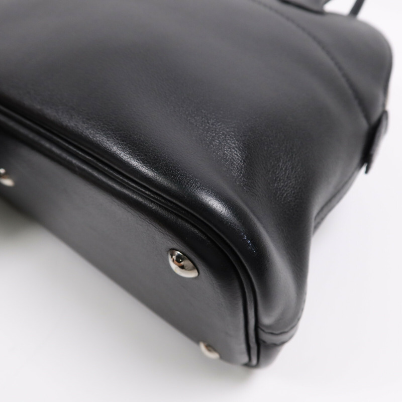 HERMES Swift皮革Bolide 27銀扣手挽肩背兩用袋Noir-4