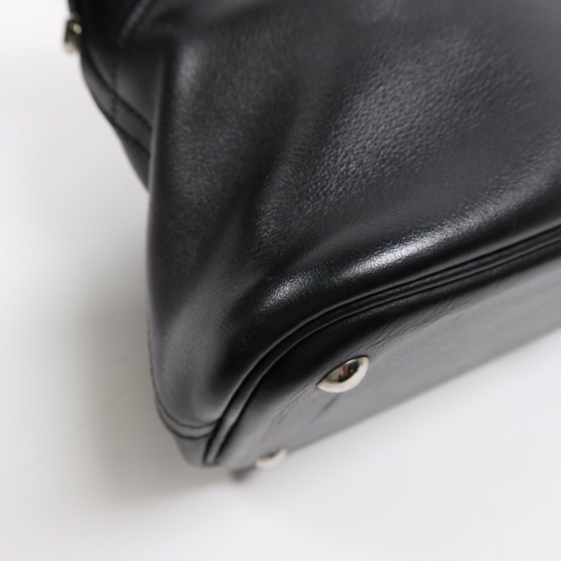 HERMES Swift皮革Bolide 27銀扣手挽肩背兩用袋Noir-5