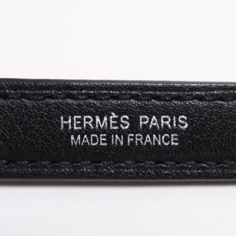 HERMES Swift皮革Bolide 27銀扣手挽肩背兩用袋Noir-10