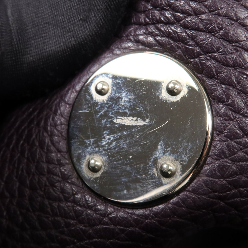 HERMES Clemence皮革Lindy 30銀扣手挽肩背兩用袋Raisin-16