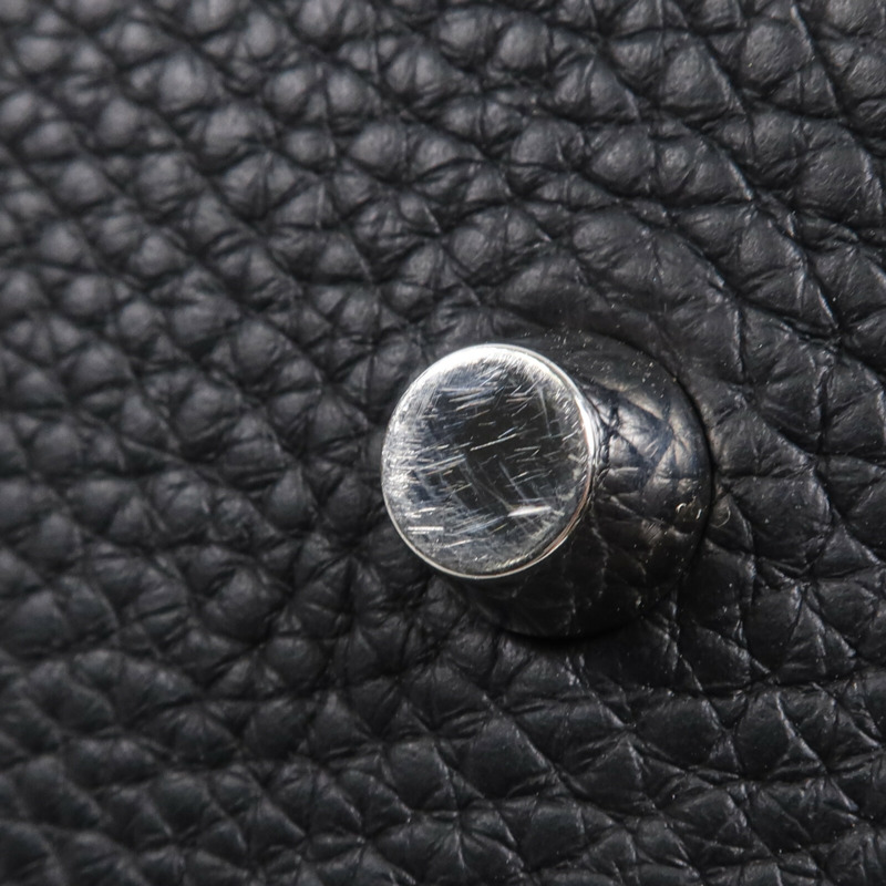 HERMES Clemence皮革Picotin MM銀扣手挽袋Noir-9