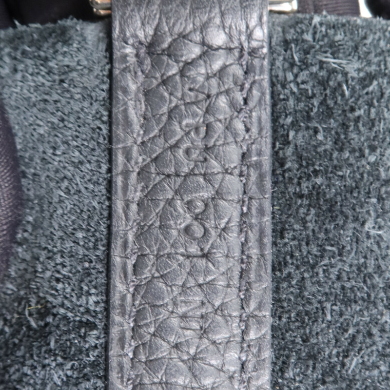 HERMES Clemence皮革Picotin MM銀扣手挽袋Noir-14