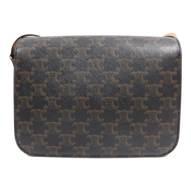 CELINE 塗層帆布Triomphe 22金扣肩背袋-3