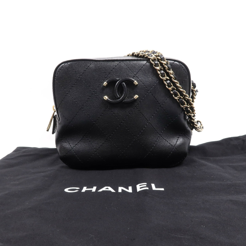 CHANEL 牛皮皮革Chain Shoulder Bag金扣鏈帶肩背袋-6