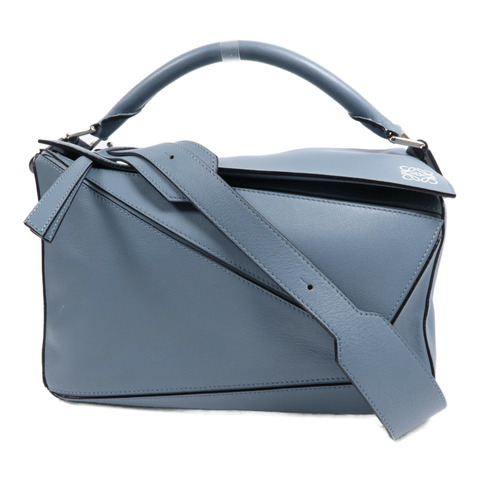 LOEWE 牛皮皮革Puzzle Medium銀扣手挽肩背兩用袋