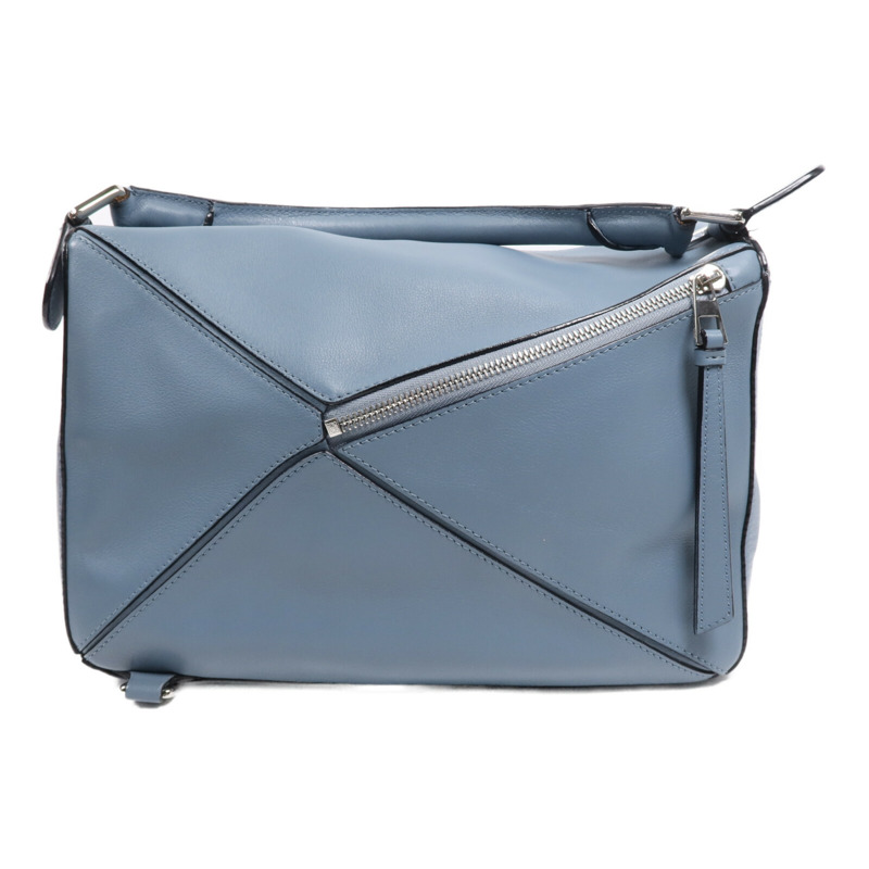 LOEWE 牛皮皮革Puzzle Medium銀扣手挽肩背兩用袋-1