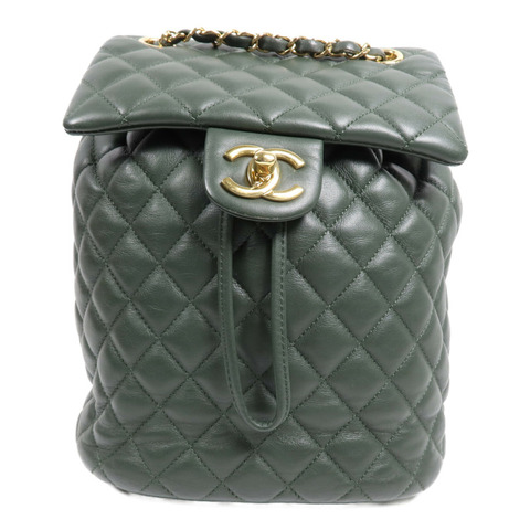 CHANEL 羊皮皮革Backpack金扣鏈帶背包