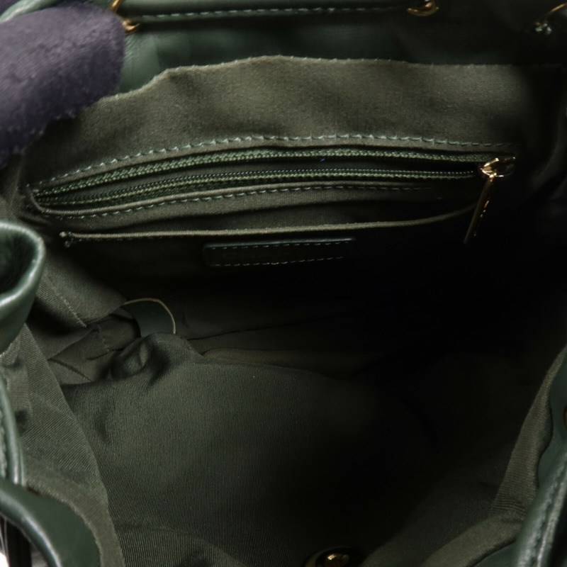 CHANEL 羊皮皮革Backpack金扣鏈帶背包-12