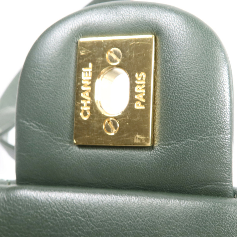 CHANEL 羊皮皮革Backpack金扣鏈帶背包-16